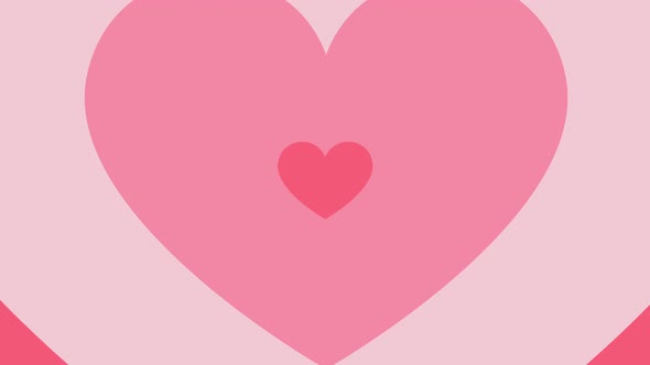 Valentine's day pink heart motion graphic  seamless loop background