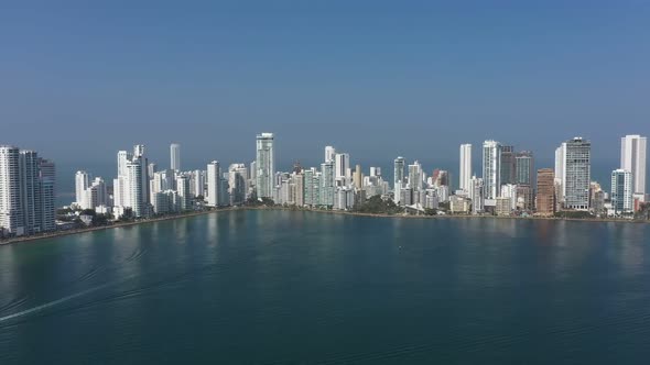 Aerial View of Cartagena Bocagrande Colombia