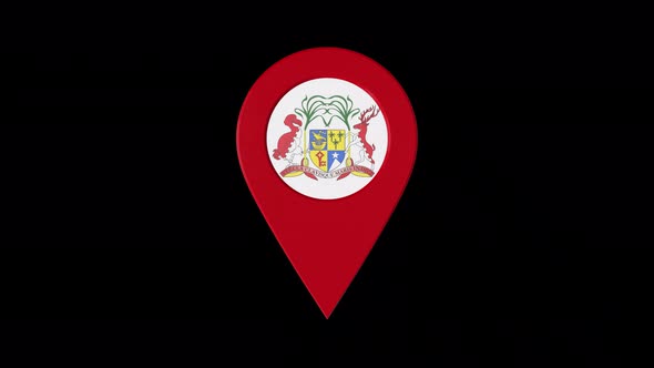 3D Rotating Pin Icon Animation With Mauritius Coat Of Arms Alpha Channel 4K alt