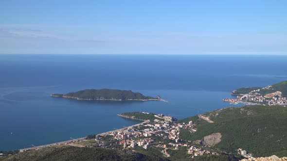 View From the Height of the Budva Riviera and the Sea