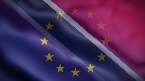 EU Trinidad And Tobago Flag Loop Background 4K