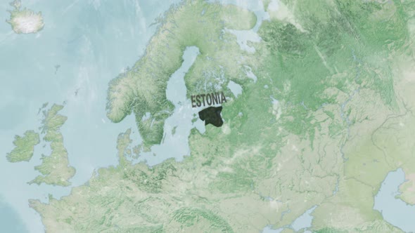 Globe Map of Estonia with a label