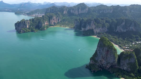 Railay Beach Krabi Thailand Tropical Beach of Railay Krabi Drone Aerial View of Panoramic View of alt