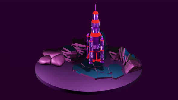 Isometric Satellite ready to launch alt