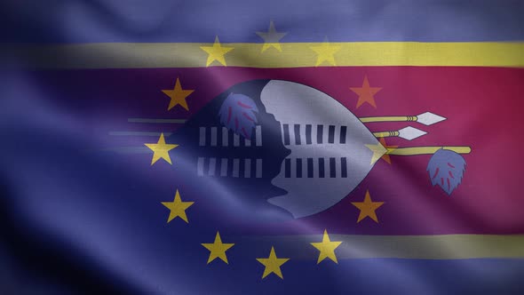 EU Swaziland Flag Loop Background 4K