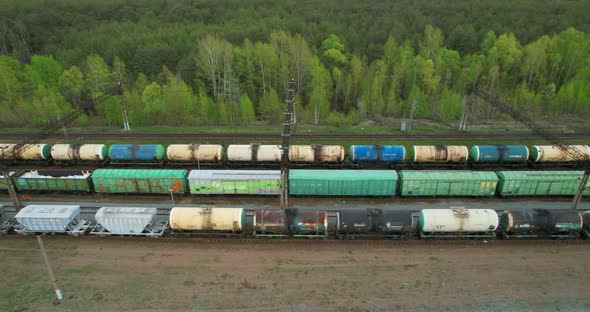 Freight Trains Aerial View
