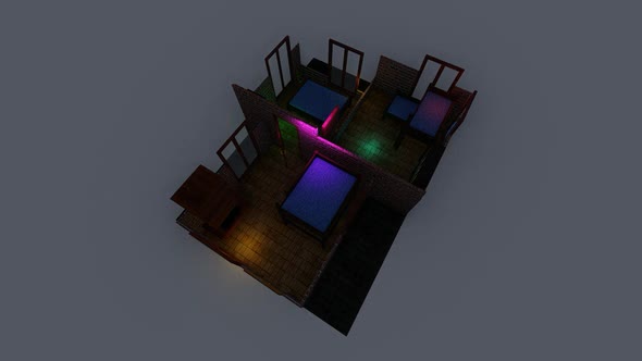 Isometric placement of the bedroom