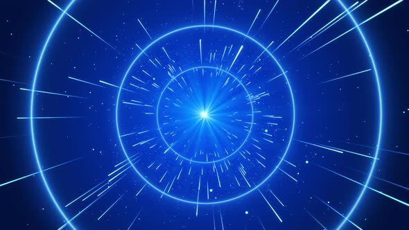 Blue technology wave particles is a spectacular motion, blue light particles are rising. alt