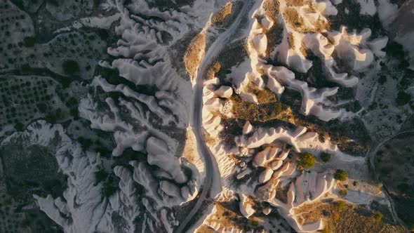 Cappadocia landscape top view. Turkey alt