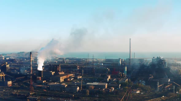 Metallurgical plant with a bird's-eye view