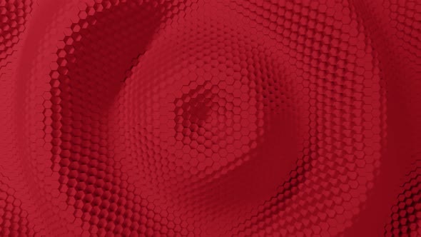 Abstract red  hexagon with offset effect