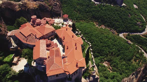 Square Shot of the Bricky Rooftop of One of the Famous Monasteries alt