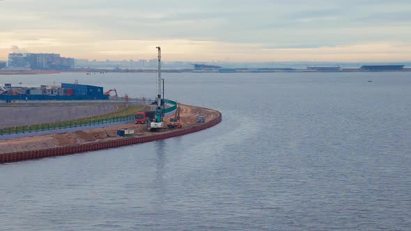 Bridge on the Embankment of the Finnish Gulf in St. Petersburg