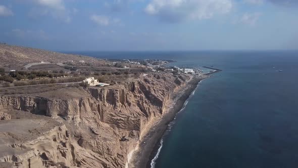 Aerial View of Vlihada Beach, Santorini Island alt