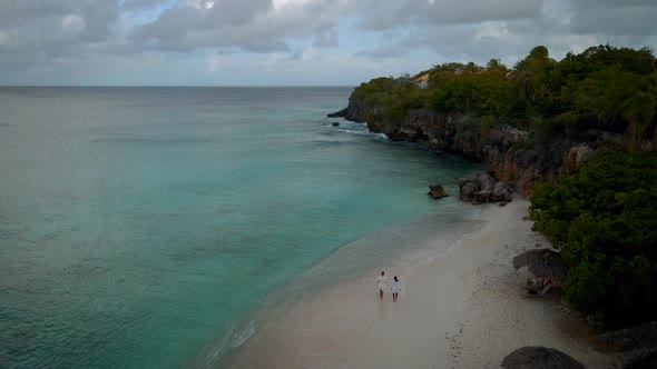 Playa Lagun Beach Cliff Curacao Beautiful Tropical Bay with White Sand and Blue Ocean Curacao alt