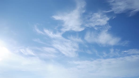 4K UHD : Time lapse of beautiful blue sky with clouds background alt