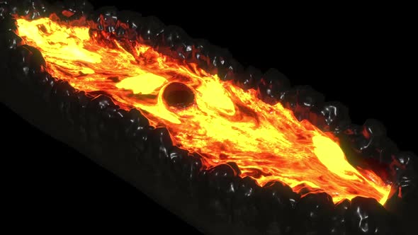 Spreading Lava On The Rock Surface In Miniature