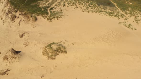 Drone Over Grass Landscape To Of Hjorring Denmark alt