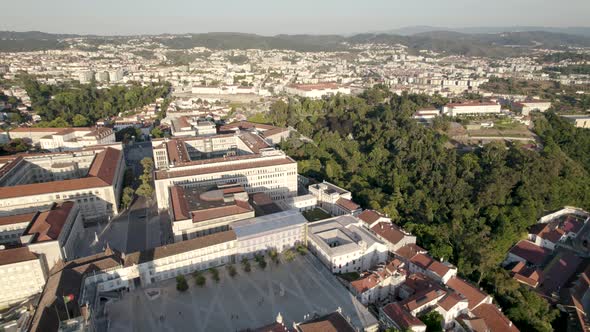 University of Coimbra, 12th to 18th-century buildings and botanical gardens. Aerial view