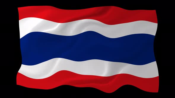 Thailand Flag Wavy National Flag Animation