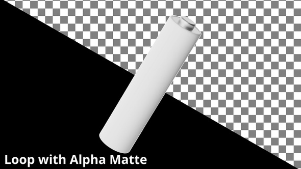 Floating AAA Battery on Black with Alpha Matte