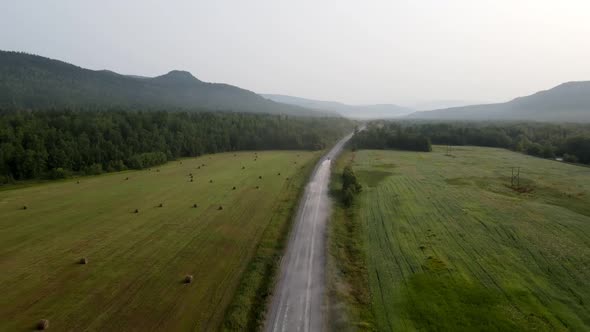 roads and fields of agriculture