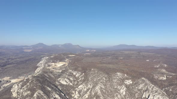 Mountain ranges in Eastern Serbia by the day 4K drone video alt