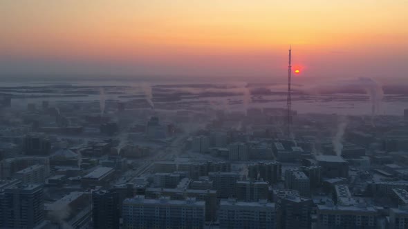 Dawn Over a Russian City in Yakutia alt