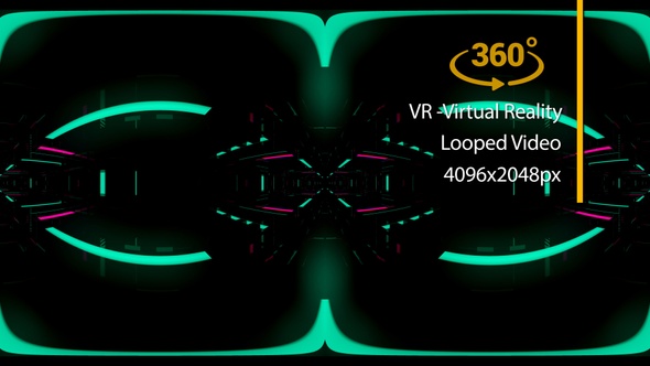 VR 360 Tunnel Geometric Lights 04 Virtual Reality