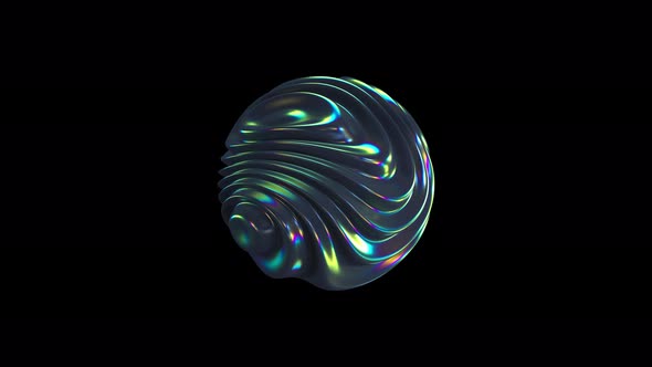3D iridescent waving sphere