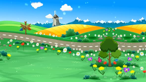 Cartoon Lanscape / Village alt