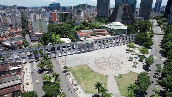 Famous Arches of Lapa tourism landmark at downtown Rio de Janeiro Brazil alt