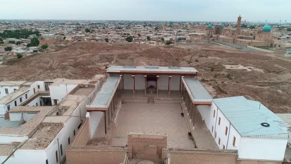 Ark of Old Bukhara City Fortress Filmed By Drone alt