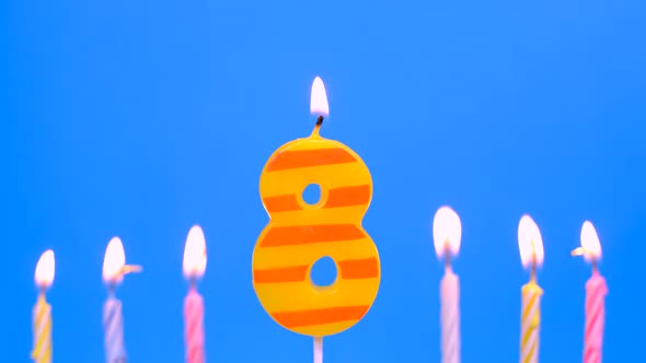 8 Birthday Burning Candles