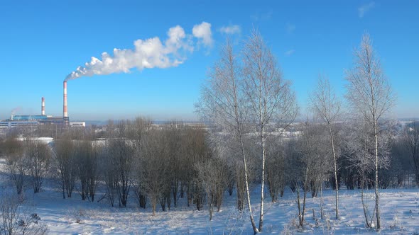 Winter Nature and Factory, Time Lapse
