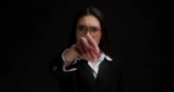 Business Lady Gestures to Keep Her Mouth Shutkeep Secretsnot Tell Anyone