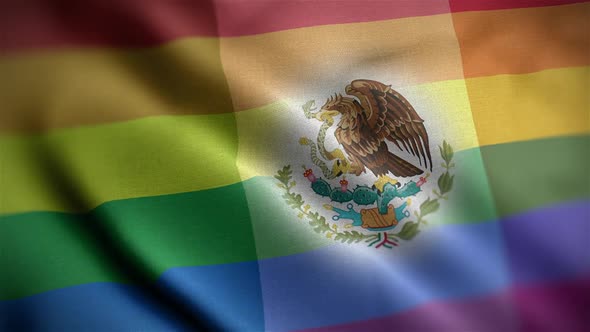 Mexico Gay Pride Flag Angle