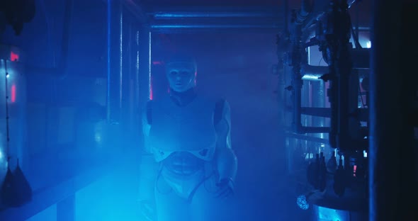 Humanoid Robot Working in a Smoke Filled Lab alt