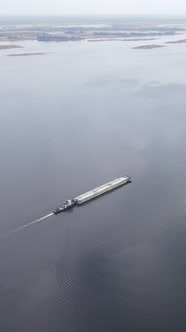 Vertical Video Aerial View of the Dnipro River  the Main River of Ukraine alt