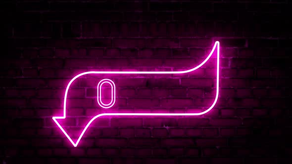 Glowing Neon Pink Open Sign Arrow