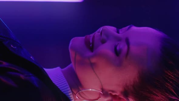 Neon Light Party Dancing Woman Vertical alt