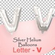 Silver Helium Balloons With Letter – V - VideoHive Item for Sale
