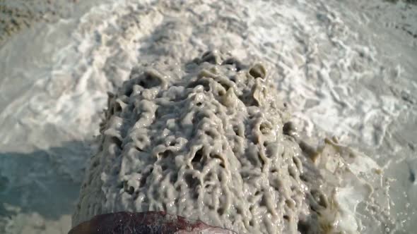 Wastewater Large Rust Pipe Merge Environment Forest. Sewage Sewer Pollutes alt