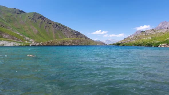 panorama of beautiful mountains in the Tashkent region alt