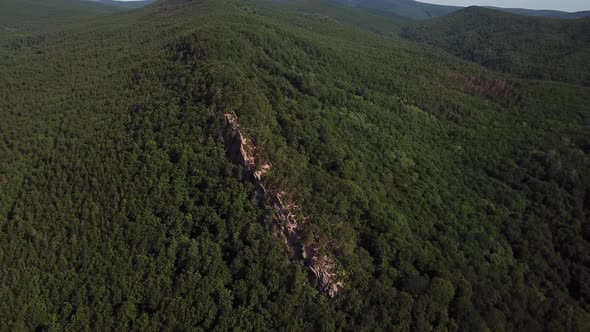 Aerial Nature View of Caucasus Mountain at Sunny Morning alt