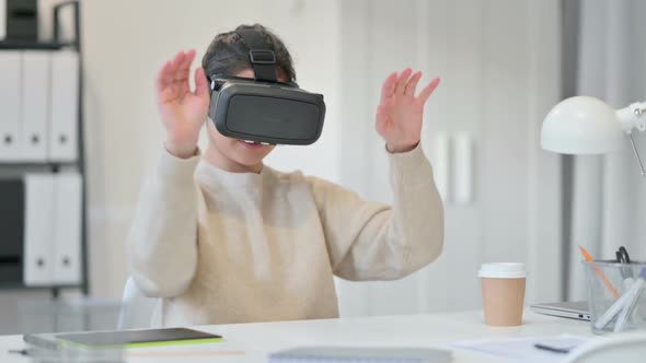 Indian Woman Using VR Headset alt