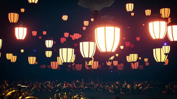 Glowing Lanterns Background