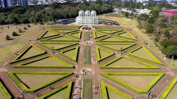 Curitiba Brazil. Public park at downtown city of Parana state. alt
