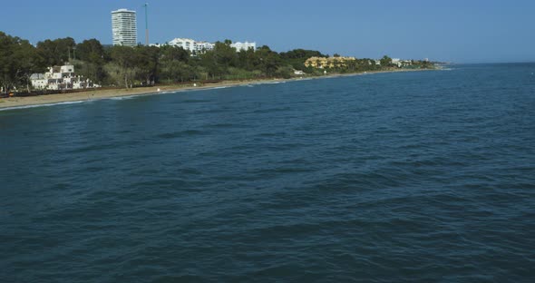 Helicopter Aerial View Flying Over Marbella Golf