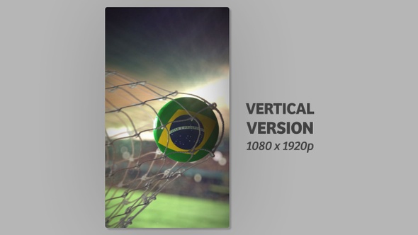 Soccer Ball Scoring Goal Night Vertical - Brazil